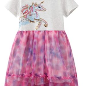 NEW SEQUIN UNICORN DRESS LITTLE GIRL'S SIZE 7-8 medium so cute!